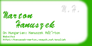 marton hanuszek business card